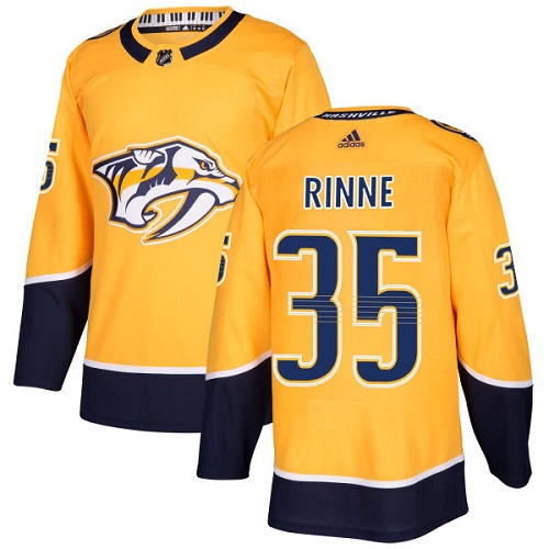Adidas Nashville Predators #35 Pekka Rinne Yellow Home Authentic Stitched Youth NHL Jersey->youth nhl jersey->Youth Jersey